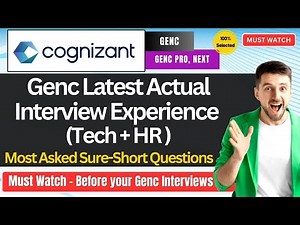🔥Cognizant GenC, Next & Pro Interview Experience | Cognizant GenC Most asked Interview Questions