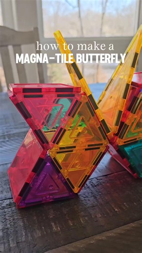 Build a magnatile butterfly with your kids!🦋 | Crafty Morning