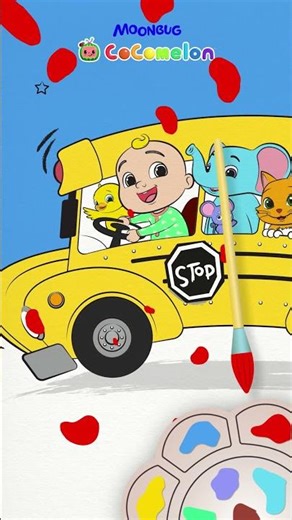 バスの車輪にペイント！ #shorts #cocomelon