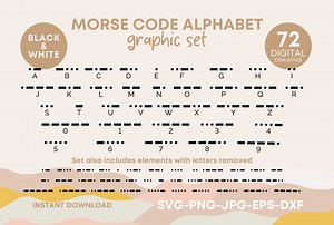 Morse Code Alphabet & Numbers Clipart (svg, Png, Jpg, Eps, Dxf) – Digital Download - Etsy Canada