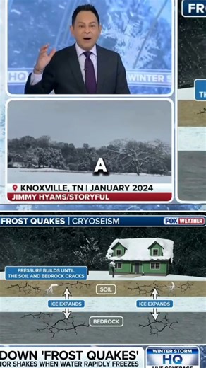 🥶🫨 FROST QUAKES: FOX Weather Meteorologist Craig Herrera breaks down the phenomenon known as frost quakes and how they can happen during sudden or rapid temperature drops. Stay with FOX Weather for the latest: #frostquakes #snow #winter #winterstorm #FoxWeather #weather | FOX Weather