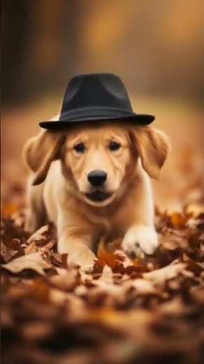 “Cute Dog Wearing a Hat Playing Cutely 😍🎩 | Adorable Puppy Moments!”