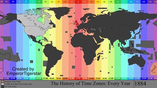 How global time zones have changed over the past 140 years