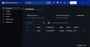 Run PostgreSQL as a docker container