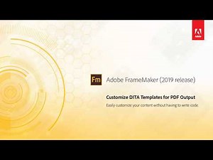 Customize DITA templates for PDF output – Adobe FrameMaker (2019 release)