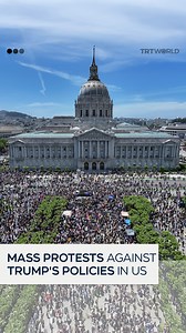 Hundreds of thousands gather across all 50 US states to protest President Donald Trump's policies, including those on Gaza, the federal economy, and immigration management. The nationwide protests coincide with both Trump's 79th birthday and the 250th anniversary of the US Army. | TRT World