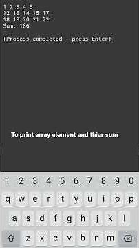 to print array elements and thiar sums
