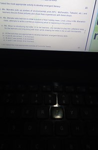 Select the most appropriate activity to develop emergent litera... | Filo