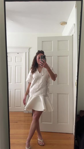 I love being a 5 ft. swirly but I need a tall friend/ bride to be to own and wear this dress!!!!!!! She’s so diff and gorg 🤍 @Mytheresa @GANNI #dress #weddingweekend #bridal #weddingoutfit