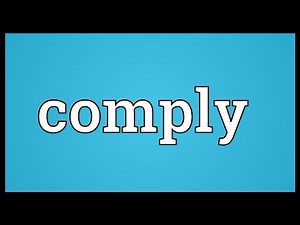 Comply Meaning