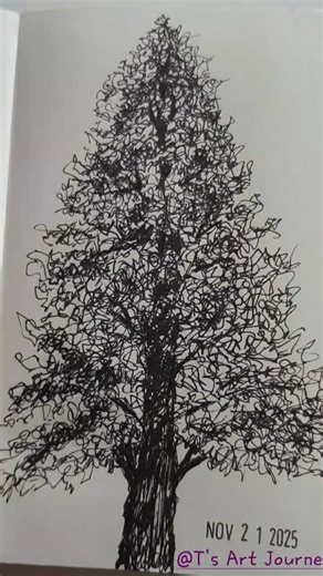 Practicing Tree 🌳 Drawing 2 #inkdrawing #RelaxingArt #tree