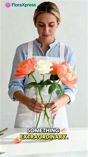 Genius Flower Arrangement Hack 💡🌺 | Must-Try DIY Tip #aestheticflowers #floralseries #rose #handmade
