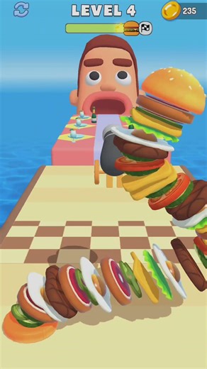 Burger Run – Monster Size Stack in One Run 😱 Android, iOS #shorts