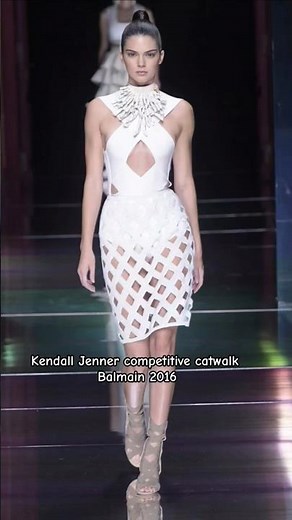 Kendall Jenner competitive catwalk 4 Balmain 2016 runway #kendalljenner #balmain #catwalk #runway