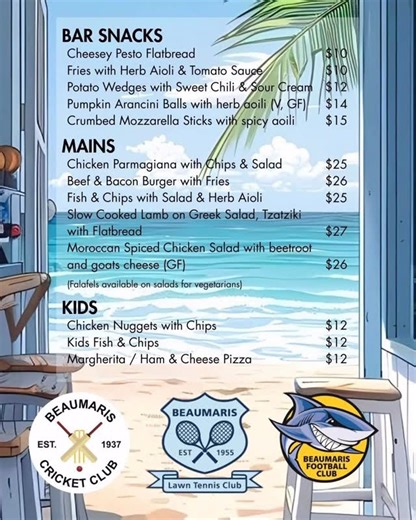 Beaumaris Lawn Tennis Club on Instagram: "Friday Dinners at Banksia Reserve 🍽️✨ Knock off the week and roll straight into dinner. Opens at 5:30pm for good food, cold drinks, and that relaxed Banksia vibe we all love. Bring the family, bring your mates—or just bring your appetite. Fridays. Easy. Delicious. See you there. 🍷🍔 @beaumarisfootballclub @beaumariscricketclub"