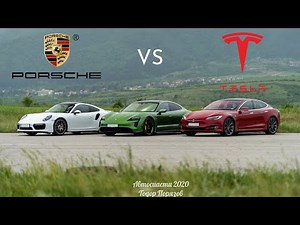 Tesla Model S P100D vs Porsche Taycan Turbo S Drag Race!