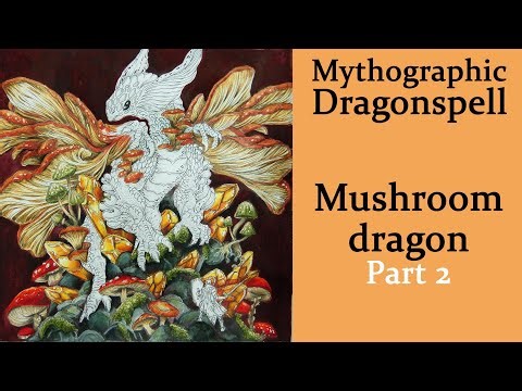 Mushroom Dragon. Part 2 #Coloring in 'Mythographic: Dragonspell' #adultcoloring