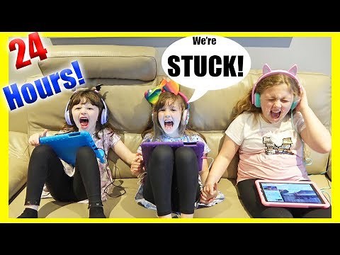 STUCK TOGETHER for 24 HOURS Challenge! Ava Isla and Olivia