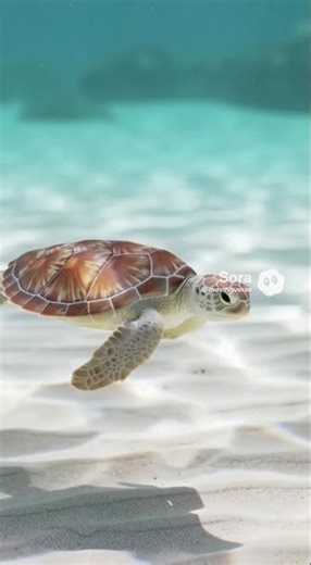 A Sea Turtle’s Sunlit Drift #turtle #beach #ocean #animals #cute