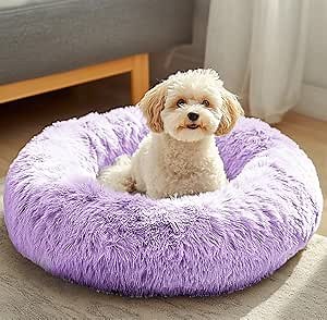 Amazon.com : Yaning Dog Beds for Extra Large Dogs, Cute Thick Dog Bed for Crate Kennel, Fluffy Pet Bed with Removable Washable Cover and Anti-Slip Bottom, 41"x 28", Purple Flower : Pet Supplies