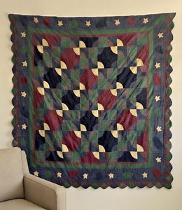 Vintage Drunkard's Path Quilt Patriotic Stars Leaves Queen Size Handmade Country Americana Bedding - Etsy Australia