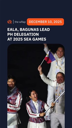 Filipino tennis ace Alex Eala and volleyball star Bryan Bagunas lead the Philippine delegation as flag bearers at the 2025 Southeast Asian Games opening ceremony in Thailand. Full story: https://www.rappler.com/sports/southeast-asian-games/flag-bearer-alex-eala-staying-moment-ahead-golden-quest/ | Rappler