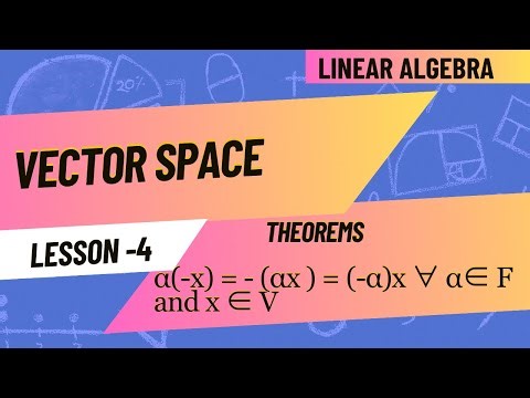 Lesson 4: General properties of vector space [ α(-x) = - (αx ) = (-α)x ∀ α∈ F and x ∈ V ]