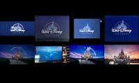 Mix of 8 videos from youtube : All disney old and new logos at same time