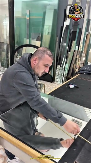 Precision Glass Cutting Process Using a Professional Glass Cutter #constructionwork #manualtools