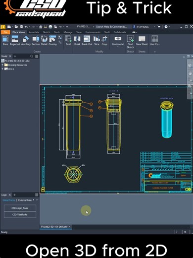 Quickly Open 3D Models from 2D Drawings