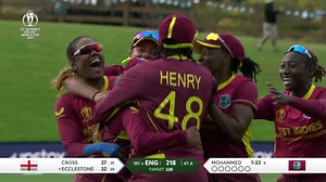 No one can catch Anisa Mohammed! The wicket to seal a famous victory over England! #CWC22 | ICC - International Cricket Council