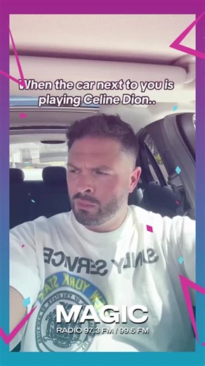 #MagicHumor: Cuando tienes el radio dañado y el carro de al lado tiene puesto Celine Dion. #magic #tuvidaenmusica | MAGIC 97.3 Fm Metro 99.5 Fm Isla
