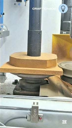 The process of cutting cork wheels and wooden balls with smoothing the edge