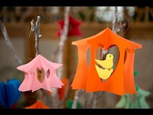 Casitas de Corazon de Papel Colgantes