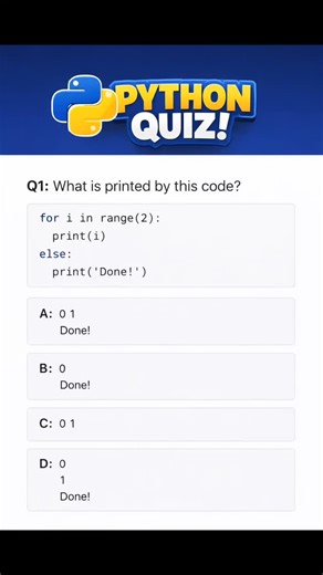 Kajal Yadav | Python Quiz Challenge — Do You Know This Loop Trick? Think you understand Python loops? This quick quiz tests your knowledge of how for +... | Instagram