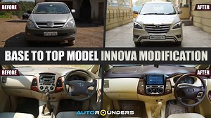 Innova Kings presents a top-of-the-line Innova modification!🙌🏻🛠️ Check out the work details 👇🏻 ✨Modifications ◼️Type 1 Innova modified to Type 4 ◼️Approximate 18 parts replaced ◼️Projector headlights with DRL ◼️LED Tail lights ◼️Projector fog lamps with upper dipper ◼️Premium Interior customization ◼️Android touchscreen If you like our work and wish to get your car customized by us, reach out to us at 7666-930-930 for Mumbai, 7666-830-830 for Hyderabad, and 9206-630-630 for Pune. You can al
