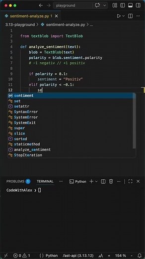 Better Sentiment Analysis than Claude Code #python #coding #programming #claude #claudecode