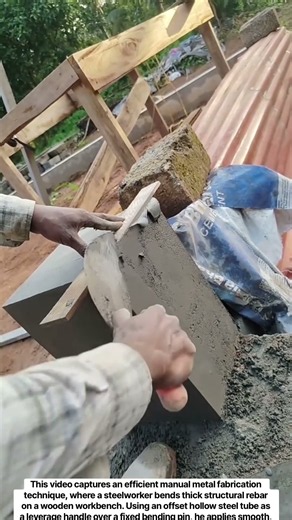 Manual Rebar Bending with Offset Tube Lever Technique #shorts