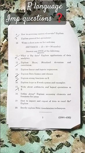 # data analytics using R# BCA # R language# how to pass R language subject in 4 th sem #
