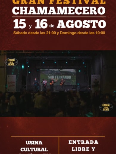 Gran Festival Chamamecero: 36 años del Conjunto San Fernando