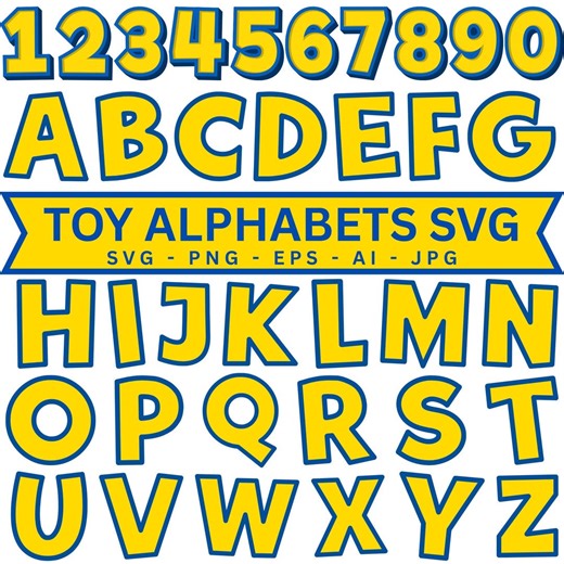 Toy Story Font SVG, Toy Story Alphabet SVG, Toy Story Letters Numbers Punctuation SVG Png Ai Eps Jpg Digital Download