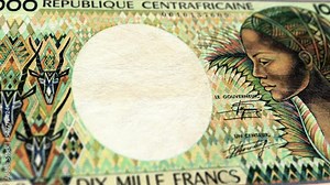 Central African Republic Central African CFA Franc 10000 Banknotes,Ten thousand Central African CFA Franc, Close-up and macro view of the Central African CFA Franc, Tracking and Dolly Shots 10000