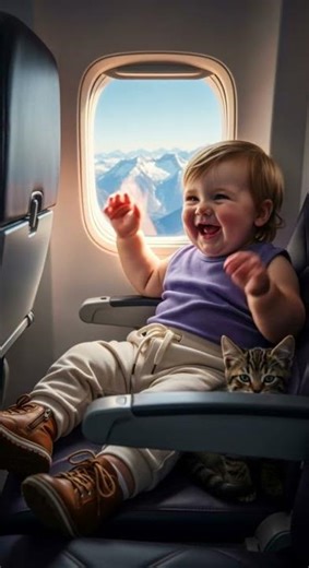 Baby Wakes Up Laughing on Airplane ✈️ | Funny Joyful Moments Caught