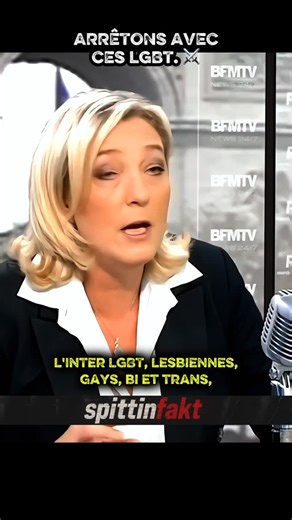 Spittinfakt | Le Média de Droite on Instagram: "Marine Le Pen s’insurge contre les communautés 🏳️‍🌈 #clash #débat #lgbt #politique"