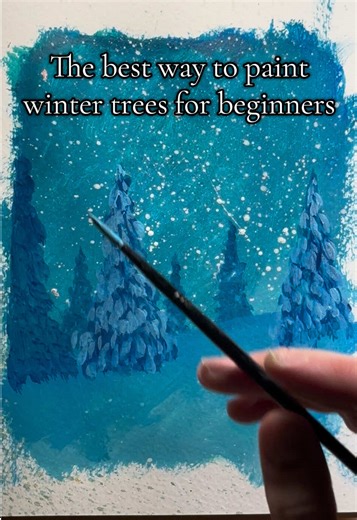 The best way to paint winter trees for beginners #watercolorpainting #watercolortutorial #easywatercolor #howtopaint #beginnerwatercolor