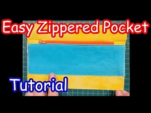 How to sew an easy zippered pocket for bag linings in any size. Zip insertion tutorial