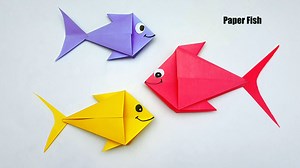 Very easy to make a paper toy - Paper fish making tutorial - Animal crafts #PaperFish #AnimalCrafts #Origami | Mr. Creator