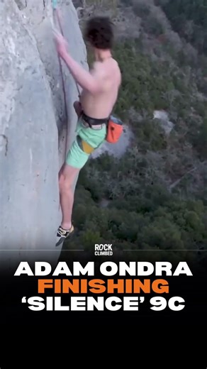 Adam Ondra completing Silence 9c on his first attempt.#rockclimbing #climbing