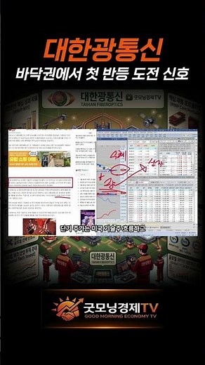 [대한광통신 주가전망] 바닥권에서 첫 반등 도전 신호 #대한광통신 #굿모닝경제tv