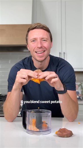 Healthy High Protein Sweet Potato Brownies 😋🍫🍠 What you need: 1.5 cup sweet potato, steamed or baked 3 large eggs 2/3 cup cocoa powder 1/2 cup Greek yogurt 1/4 cup sugar free chocolate chips 1/4 cup sweetener (honey, monkfruit, etc..) 1 tsp baking powder 1 tsp vanilla extract How to make it: 1. Blend all ingredients & pour into a greased, parchment lined baking dish (6x8). 2. Top with your chocolate chips & bake @ 350F for 30 minutes. 3. Take them out, let cool & enjoy! By the way.. This is n